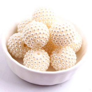 Beads Kwoi vita 20mm 12mm ivory Color Chunky Imitation pearl Rhinestone Ball Beads for kids beaded