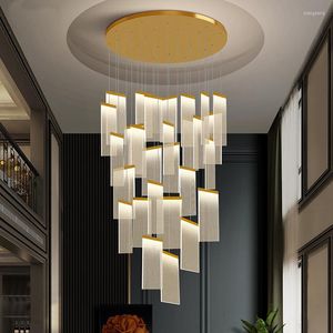 Pendant Lamps Long Lamp Shade Living Room Large Chandelier Staircase High-rise Mezzanine Exhibition Hall Dining