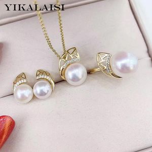 Zestawy Yikalaisi 925 Sterling Srebrna biżuteria Pearl Zestawy 2020 Fine Natural Olate Pearl Jewelry 811 mm Pearl Set dla kobiet hurtowych