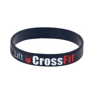 Bracelets OBH 50PCS Squat Jump Climb Crossfit Silicone Bracelet 1/2 Inch Wide Black and White