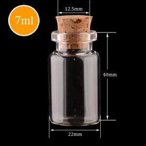 Empty Glass Jars With Cork Pendant Craft Clear Glass Vials Bottles 22mm Diameter Multiple Specification for Choose Top Quality