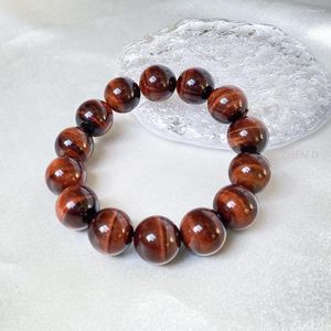 Strand ZHEN-D Gioielli Natural Red Tiger Eye Stone Gemstone Beads Bracciale Alta qualità Splendido buon significato Regalo perfetto per uomo donna