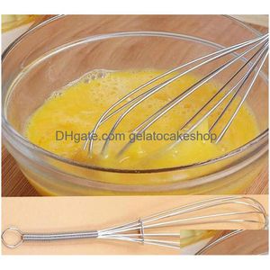 Egg Tools Stainless Steel Handles Eggs Beater Drink Whisk Mixer Foamer Kitchen Beaters Mini Handle Mixers Stirrer Drop Delivery Home Dhiwn