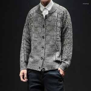 Men's Sweaters 2023 Fashion Korean Men Casual Sweater Brand For Wool Cardigan Mens Loose Jacket Buttons Geometric