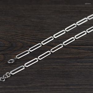 Kedjor S925 Silver Thai Chain för att göra de gamla retro grossistkvinnliga modellerna långa sektionen av ring 0 ord halsbandsklavikel