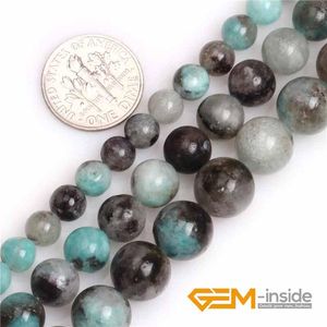 Crystal 6mm 8mm 10mm Round Natural Green American Madagascar Black Ite Stone Semi Precious Beads for Jewelry Making Partihandel