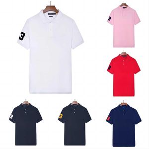 Magliette moda firmate estive Lauren Ralphs Polo. T-shirt da uomo a maniche corte Camicia ricamata alla moda con risvolto Grande cotone sciolto Paul