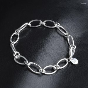 Armreif !!Einfaches ovales hohles Design Damenmode-Armband aus 925er Sterlingsilber mit hochwertigem Schmuck für Damen