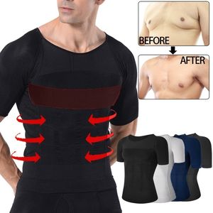 Waist Tummy Shaper Men Slimming Body Shaper Vest Tops Waist Corset Reduce Belly Stomach Shapewear Posture Corrector Tshirt Tight Chest Shaper 230519