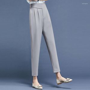 Pantaloni da donna Harun coreano Primavera e autunno da donna Vita alta Taglie forti Allentato Versatile Slim Drop Gamba larga Fat Mm Professional Straigh