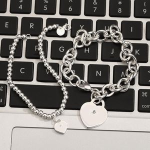 Bangles Silver Love Beads Bracelet 925 Sterling Silver Holiday Gifts for Girls Luxury Boutique Free Shipping
