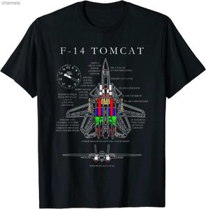 メンズTシャツF-14ファイタートムキャットスペックメンTシャツ半袖カジュアル100％コットンOネック夏TシャツサイズS-3XL