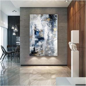 Paintings Abstract Oil Painting Handmade On Canvas Wall Art Poster Large Pictures For Living Roome Home Salon Decoration Drop Delive Dho4N