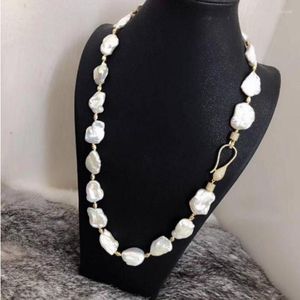 Catene Enorme splendida collana rotonda di perle bianche dei Mari del Sud da 13-14 mm in argento da 18 pollici