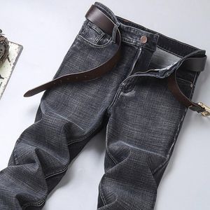 Jeans da uomo Slim Slim Stretch Denim Pantaloni Business Casual Coreano Giovani Pantaloni Graffiati Tide Homme Commercio all'ingrosso