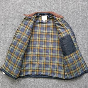 Kurtki polowe Męskie Klasyczne czeku Clamp Bawełniana kurtka wodoodporna z kieszonkowymi płaszcz