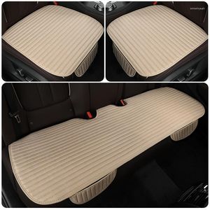 Car Seat Covers Summer Flax Cover Four Seasons Front Rear Linen Cushion Breathable Protector Mat Pad For Auto Interior Accessories