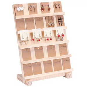 Display Nature Wooden Jewelry Display Stand Earring Bracelet Organizer Storage Holders Wood Base Rack Stall Event Jewelry Store Decor