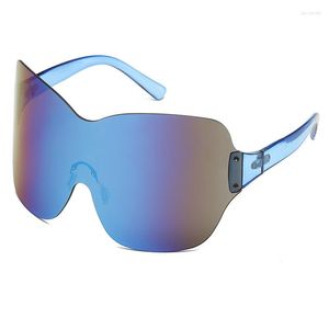 Sonnenbrille Tibortana Big Rimless Für Damen Herren Übergroße Sport Y2k Stilvoll Trendige Mode Futuristisch Skate UV400 2895