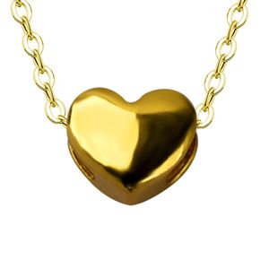 Necklaces ZHIXI Real 24K Gold Jewelry Necklace Heart Pendant Solid Pure 18K AU750 Chain For Women Party Fine Jewelry X506