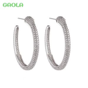 Huggie Gaola New Fashion Round Clear Cubic Zirconia Snake Hoop earrings for women girl dailylife Jewelry earrings Gifts gle9354