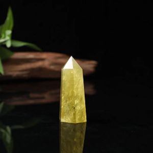 Natural Citrine crystal Tower Arts Ornament Mineral Chakra Healing wands Reiki Energy stone six-sided Quartz Point Pillar magic wand Novelty gifts Wholesale