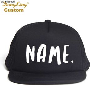 Top Caps Donging Yeni yaz bahar çocuğunun özel adı kamyoncu şapka şapka kapağı snapback ayarlanabilir kişiselleştirilmiş 2 boyutta sevimli kapaklar j230520