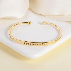 Bangle Fashion Dainty Grave, eu recebi um sonho em 2023 Bracelete de charme Bulbões de amor ajustável Bracelets para mulheres presentes de jóias