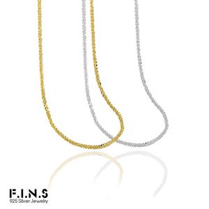 Halsband F.I.N.S Trendy Unique Design Texture Starlight ClaVicle Chain S925 Sterling Silver Necklace Stapelbar blomkålkedjan halsband