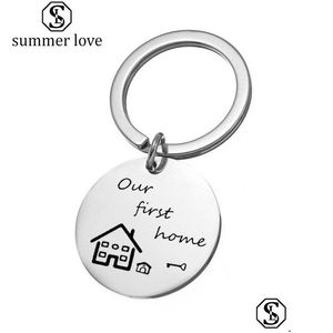 Key Rings New Home Keychain Jewelry Our First Keys Ring Keychains Lovers Couples Present Housewarming Gift For Her Or Him Drop Delive Dhdab