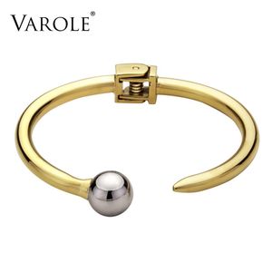 Bangles VAROLE Nail Hollow Ball Can Open Bangles For Women Summer Love Bangle Bracelet Gold Color Cuff Bracelets Pulseiras