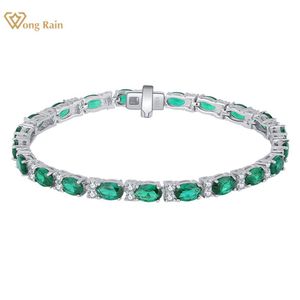 Bangle Wong Rain 100% 925 Sterling Silver Emerald Ruby Sapphire High Carbon Diamonds Gemstone Armband Bangle Fine SMYCEMBY POCYSALE
