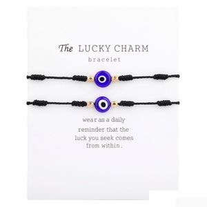 Chain Minimalist 7 Knot Red Rope Bracelet Luckyturkish Evil Blue Eye Bracelets Couple Jewelry For Women Men Adjustable Strands Gift Dh6Jd