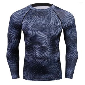 Men's T Shirts 3D Printed T-shirts Men Compression Shirt Thermal Long Sleeve Mens Fitness Bodybuilding Skin Tight Quick Dry Tops