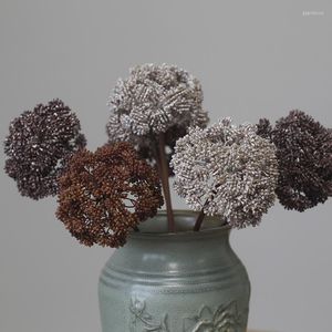 Decorative Flowers Artificial Plastic Hydrangea Ball Bouquets Retro Flores Home Wedding Party Decoration Vase Ornaments Po Props