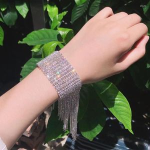 Bangle Glitter Arm Cuff Upper Armband Band för kvinnor Golden Silver Armlet Rhinestone Armband justerbar