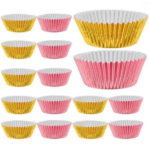 Bakningsverktyg 2 lådor Muffin Paper Cup Cupcake Liners Cups Mini Muffins Wrappers Guldfodral