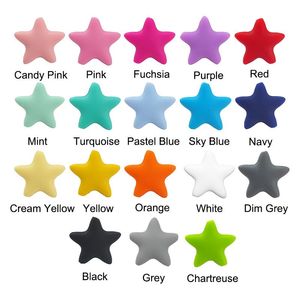 Crystal Chengkai 50st Silicone Star Beads Diy Baby Rattle Pacifier Dummy Teether Jewelry Toy Making Pärlor Tillbehör BPA GRATIS