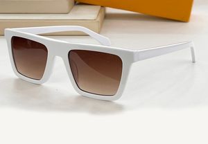 Bloom Square Flat Top Sunglasses White Brown Shaded Men Summer Fashion Sunglasses Sunnies gafas de sol Sonnenbrille Sun Shades UV400 Eyewear with Box