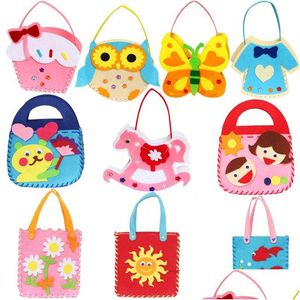 Andra festliga festförsörjningar Garten DIY Nonwoven Bag Handmade Arts and Crafts Toys For Kids Early Learning Education Toy Favors Dr DHPQZ