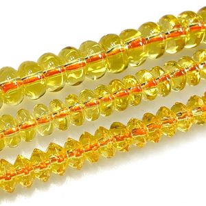 Crystal Natural Yellow Citrines Beads 15'' Rondelle Spacer DIY Loose Quartz Beads For Jewelry Making Beads Women Bracelet Necklace Gift