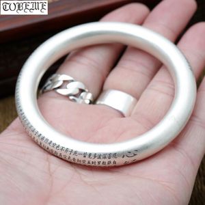 Armreifen handgefertigt 100% 999 Silver Women Bangle Buddhist Das Herz von Prajna Paramita Sutra Armreif