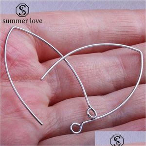 Other Est Fashion Diy Stainless Steel Sier Long Ear Hook Earrings Accessories For Women 35Mmx40Mm Size Jewelry Making Drop Delivery Dhjks