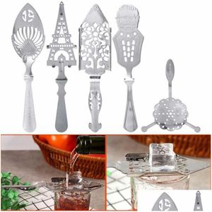 Bar Tools Stainless Steel Absinthe Spoons Wire Mixed Strainer Cocktail Shaker Drinking Colander Filter Wormwood Spoon Accessories Dr Dhi8V