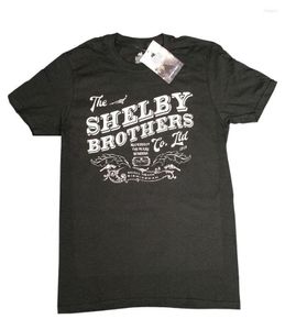 Camisetas de camisetas masculinas Official Peaky Blinders The Shelby Brothers T-shirt Black