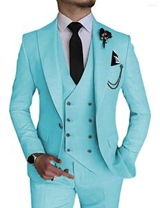 Ternos masculinos de três peças de três peças masculinas - perfeitas para casamentos e ocasiões especiais trajes elegante para hombres de hombre