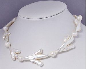 ネックレスユニークな真珠ジュエリーストア新しい到着本物の真珠ネックレスシングルストランドチキンフィートホワイトケシバロックファインジュエリー女性