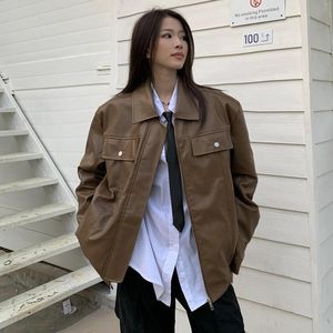 Women's Jackets Spring 2023 Locomotive Suit Short Loose American Style Retro Small Leather Jacket Woman