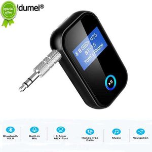 New Bluetooth 5.0 FM Receiver With LCD Screen 3.5mm AUX Audio Adapter for Car Bluetooth Car Kit Stereo Speaker HandsFree Calling