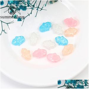 Charms New Fashion Hamsa Hand Resin Charm For Necklace Bracelet Pink Blue White Orange Color Pendant Diy Jewelry Making Drop Deliver Dhczb